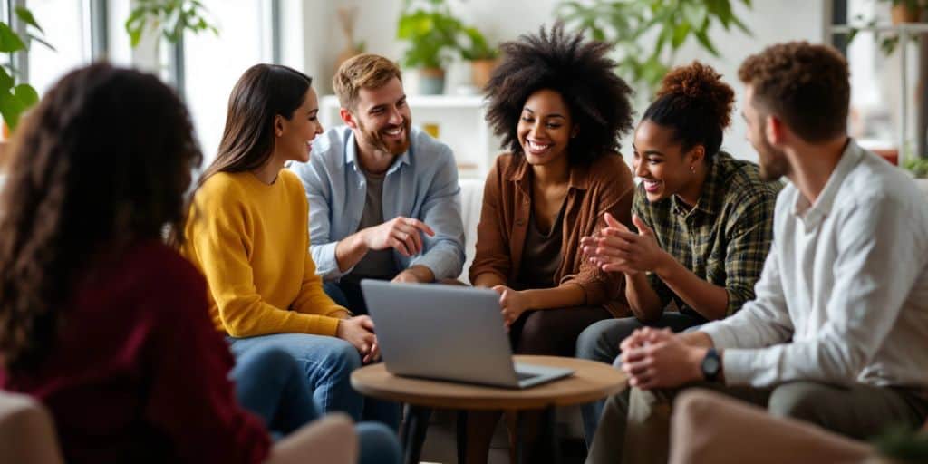 Group of people participating in a financial literacy webinar.